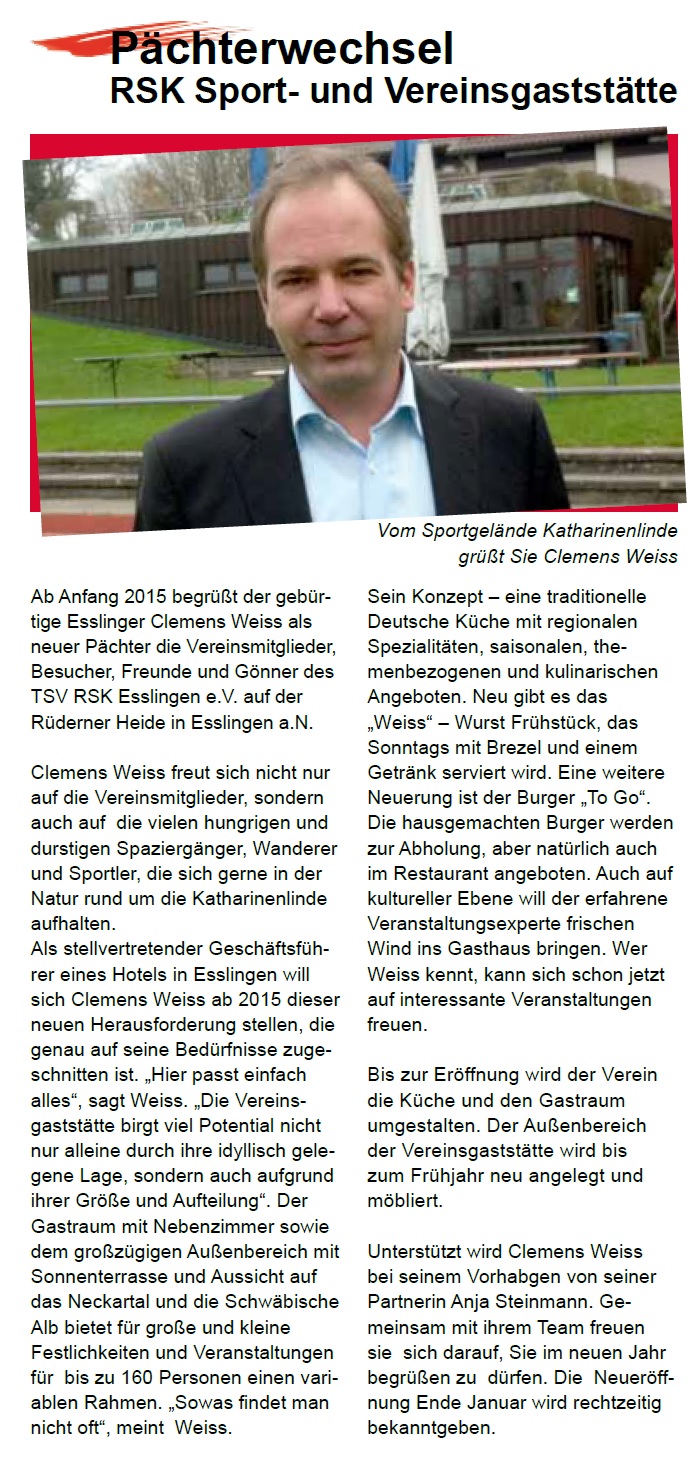 RSK Sportgaststätte Bericht 12.2014